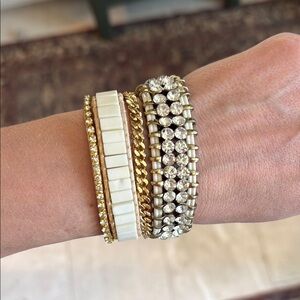 VICTORIA EMERSON Gold and Cream Bracelet Set